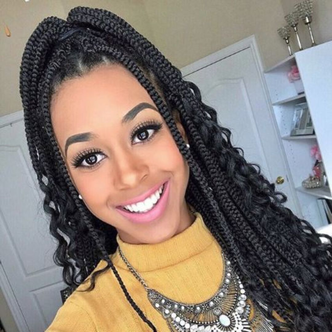 medium bohemian box braids