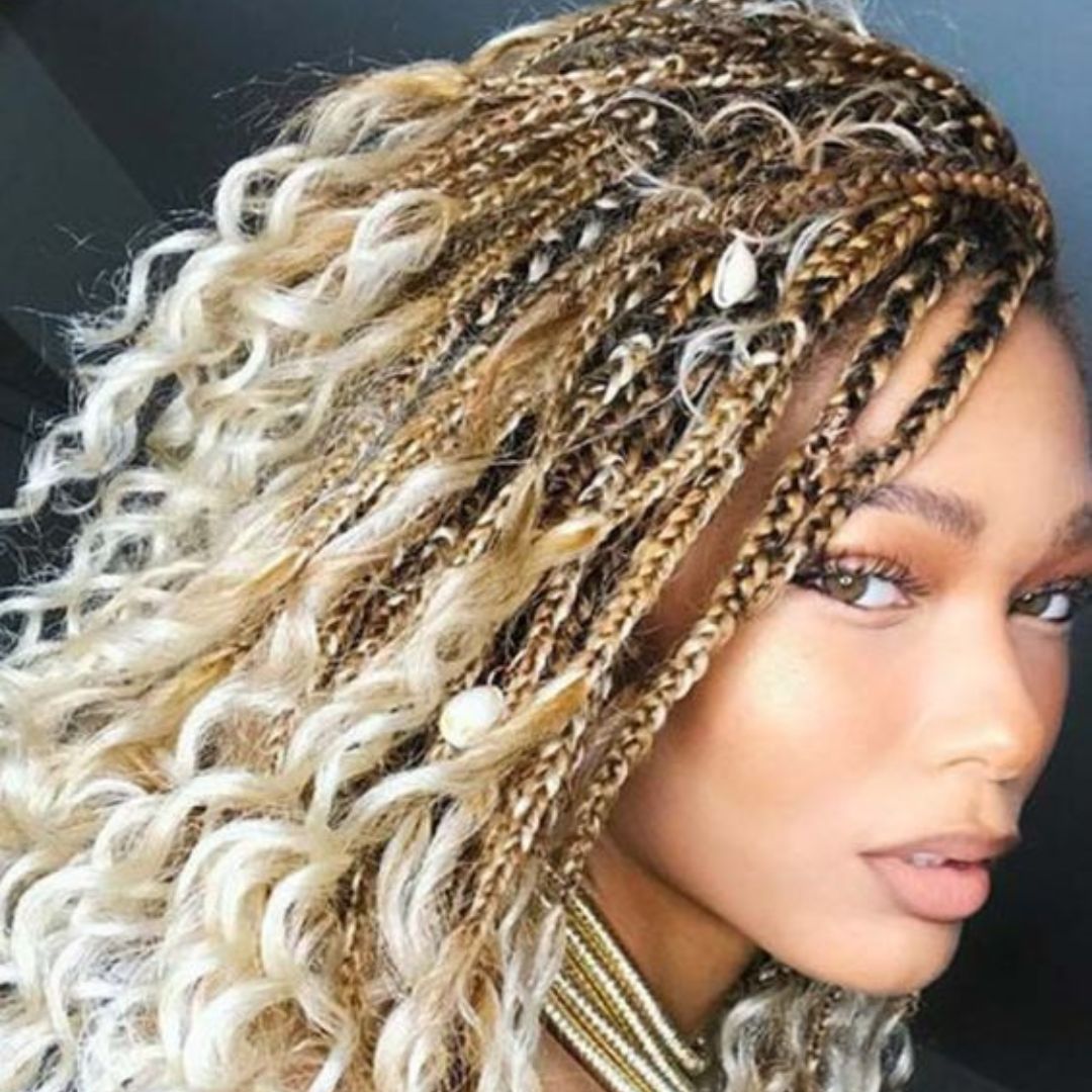blonde bohemian box braids