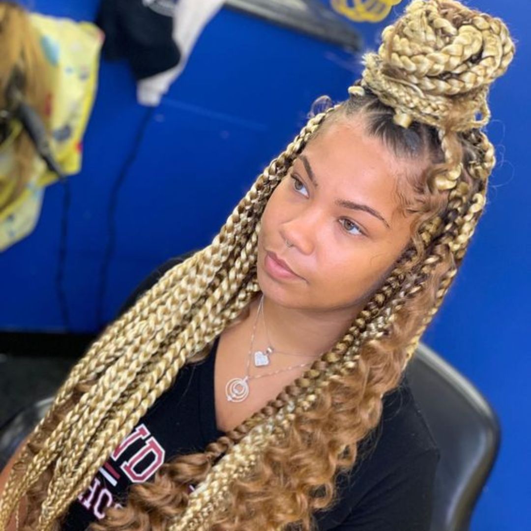 blonde bohemian box braids