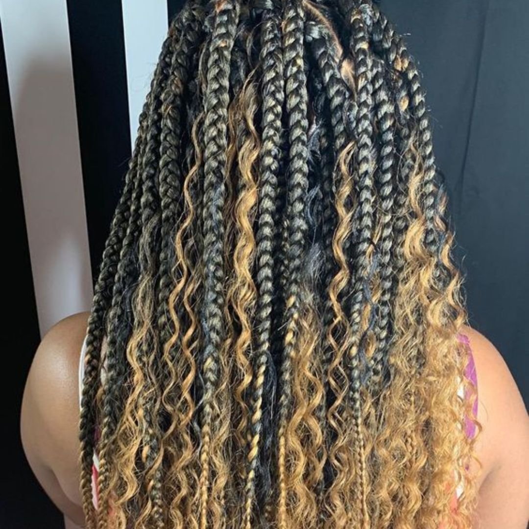 bohemian box braids ombre