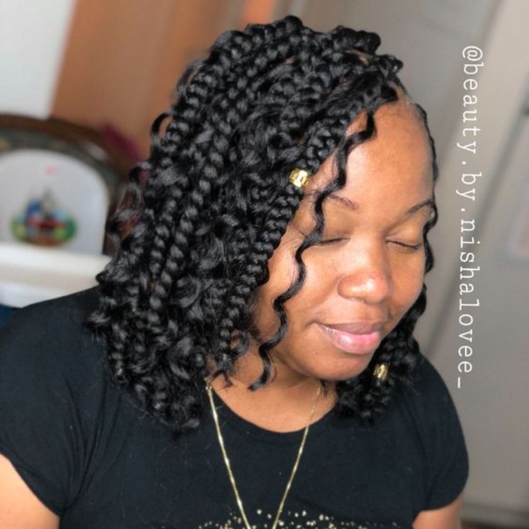 short bohemian box braids