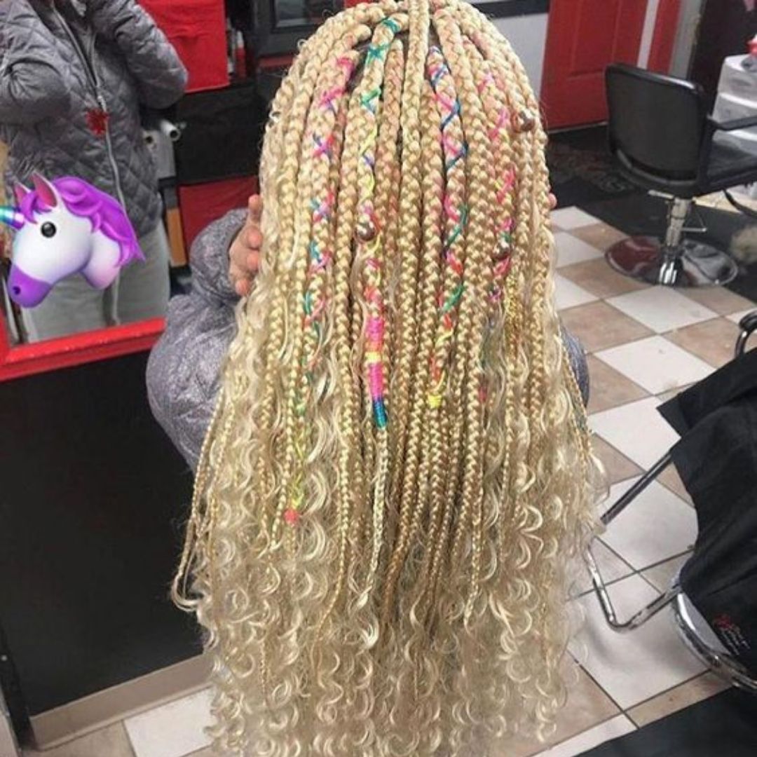 blonde bohemian box braids