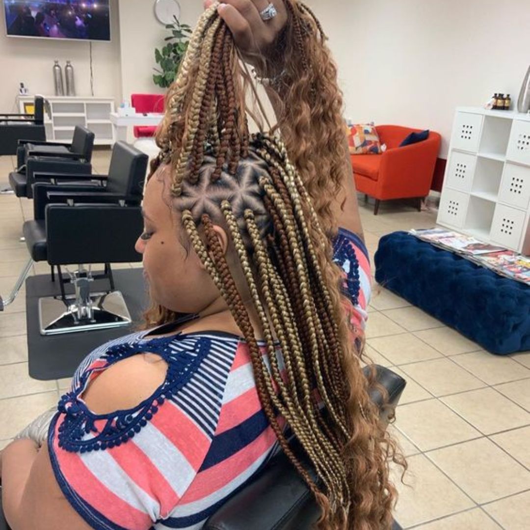 triangle bohemian box braids
