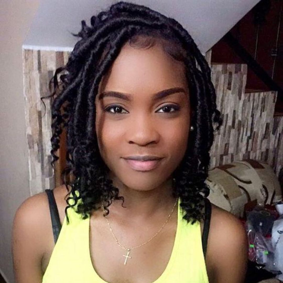 bob faux locs with curly ends