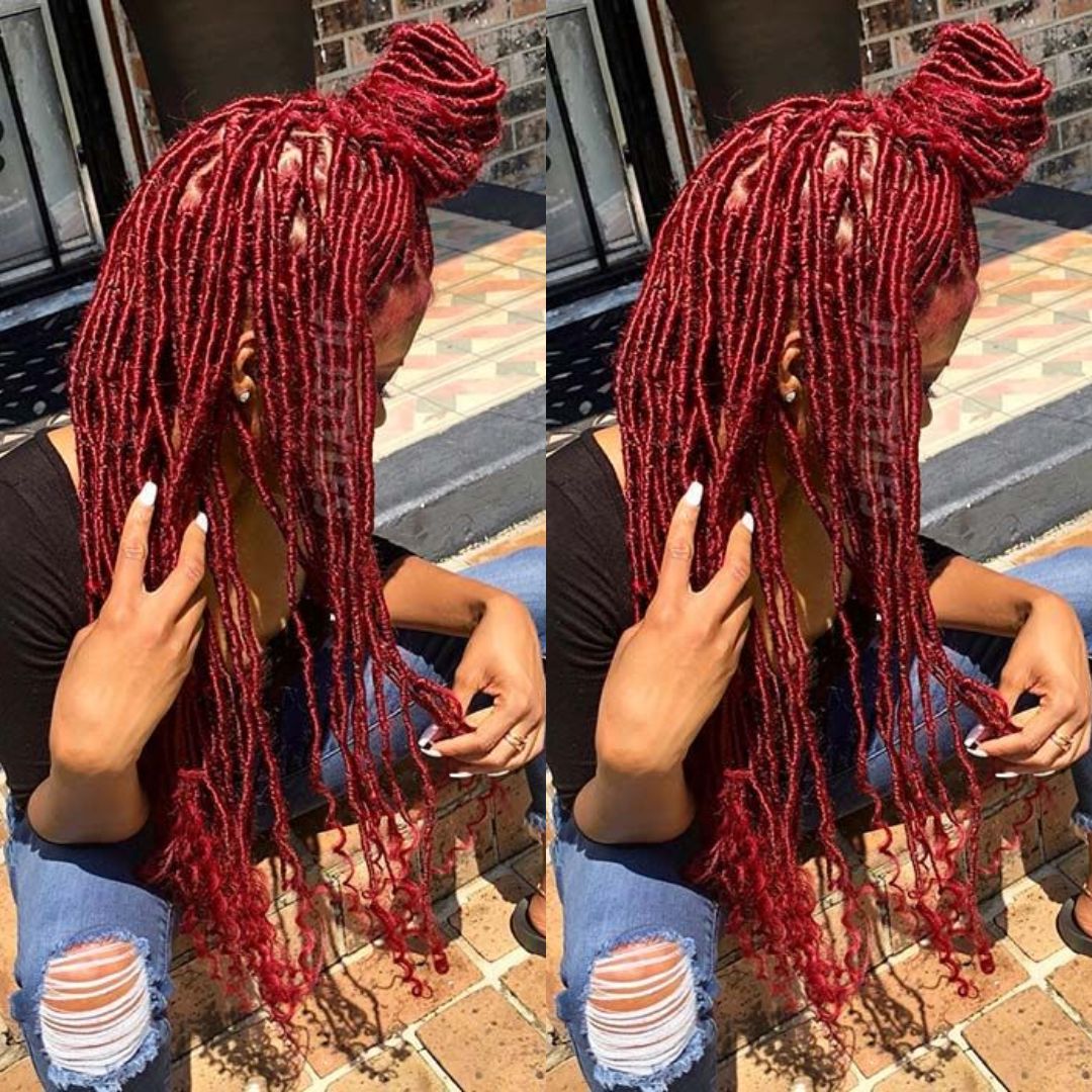 burgundy faux locs crotchet 