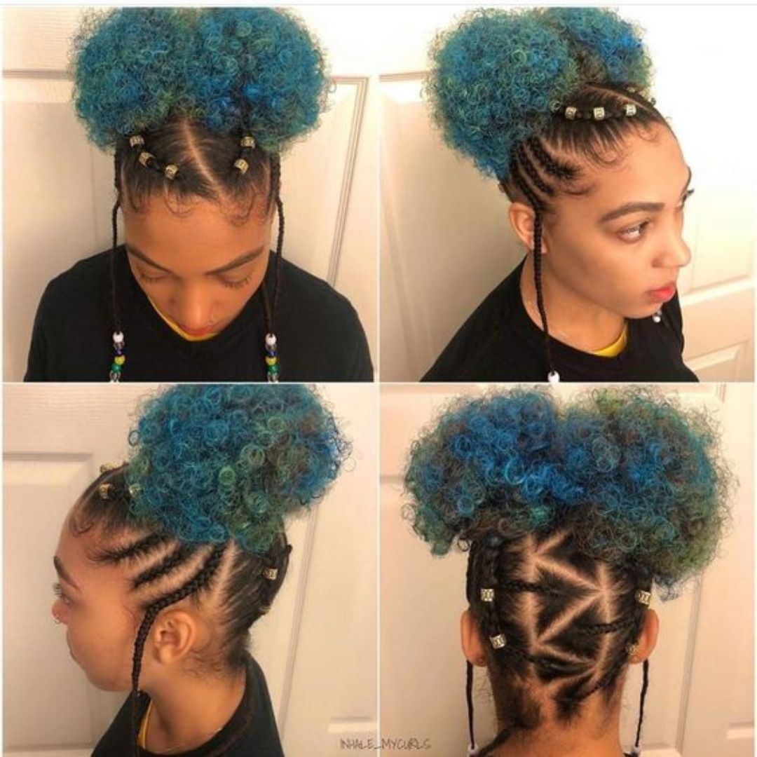 rubber band designs in natural hair 