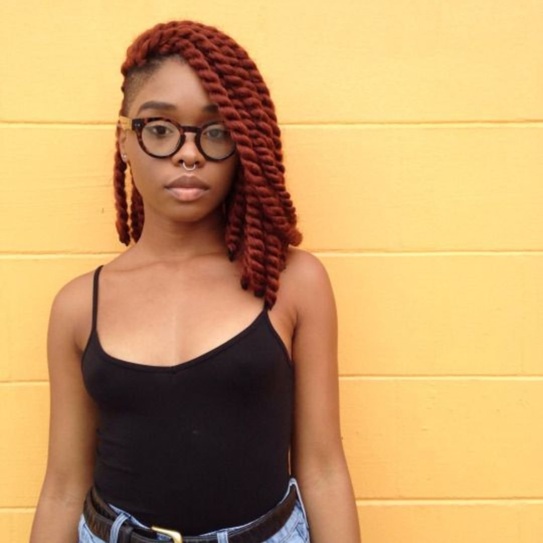 red havana twists with shaved sides