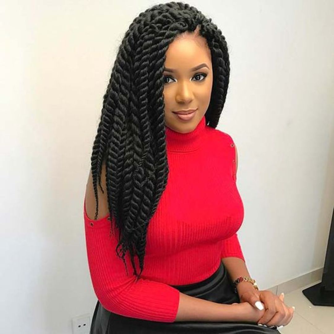 long havana twist hairstyle on black women