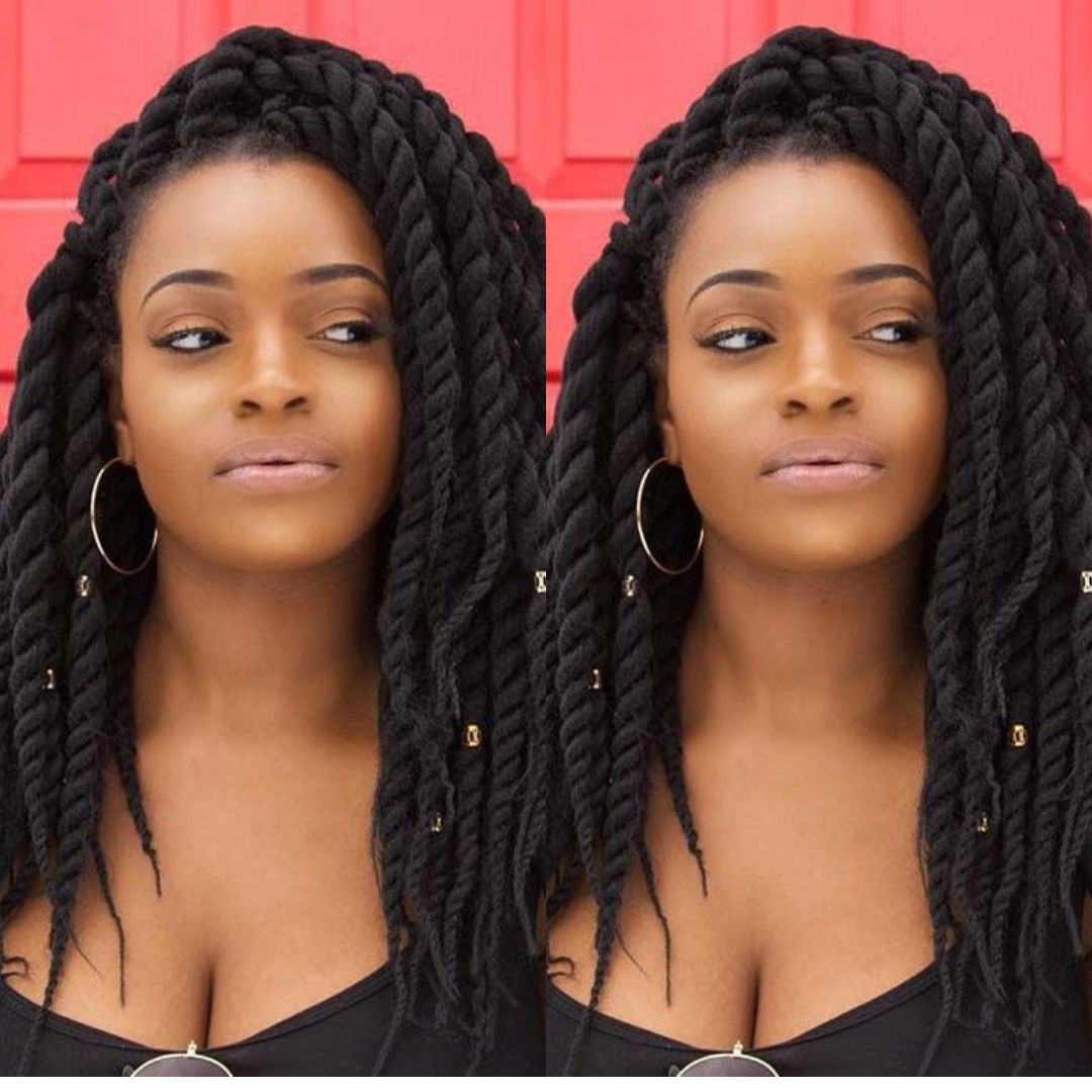 shoulder length Havana twist on 4c hair