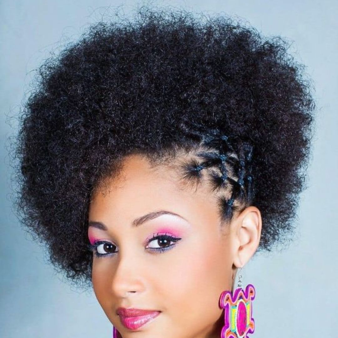 rubber band hairstyle on 4a hair