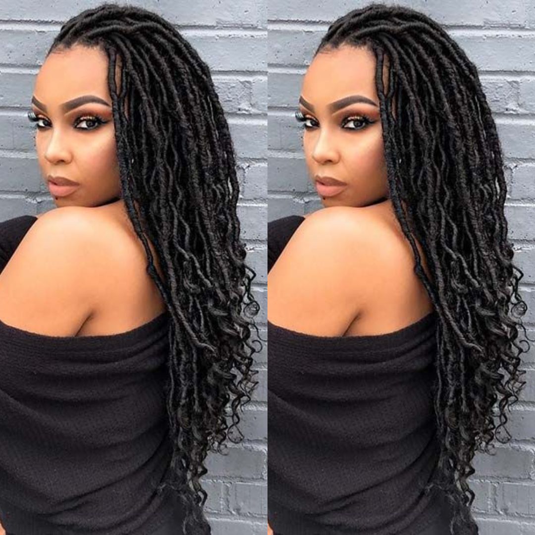 goddess faux locs style