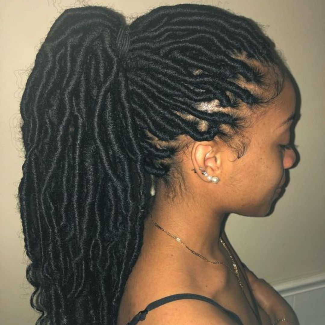 faux locs with marley hair 
