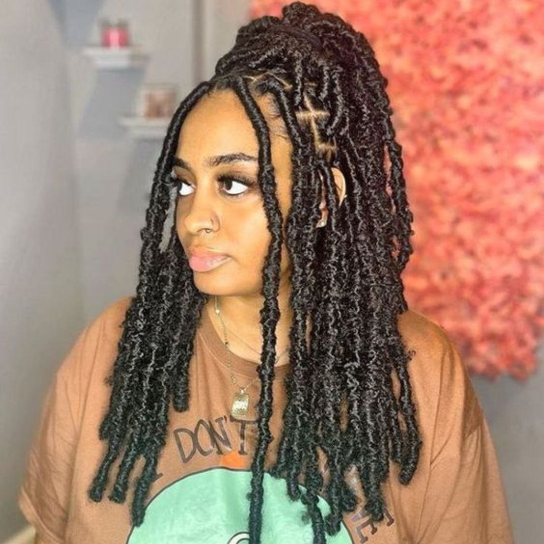 faux locs with marley hair