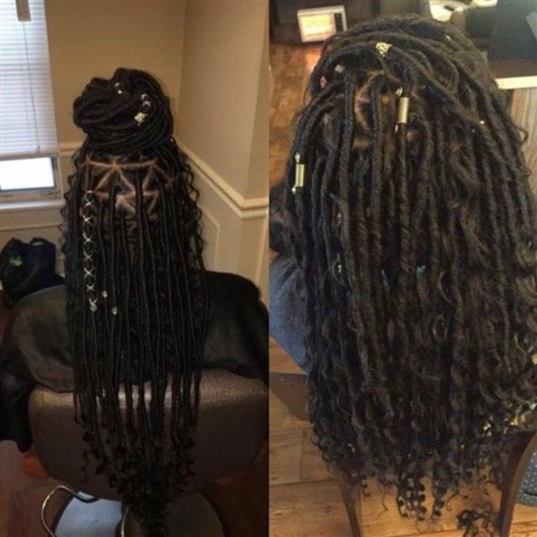 triangle part Individual faux locs styles