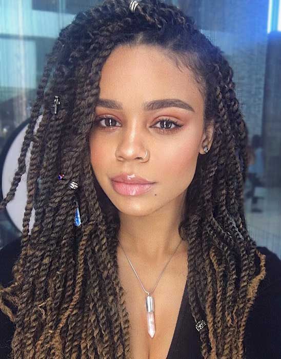 shoulder length Marley Twists