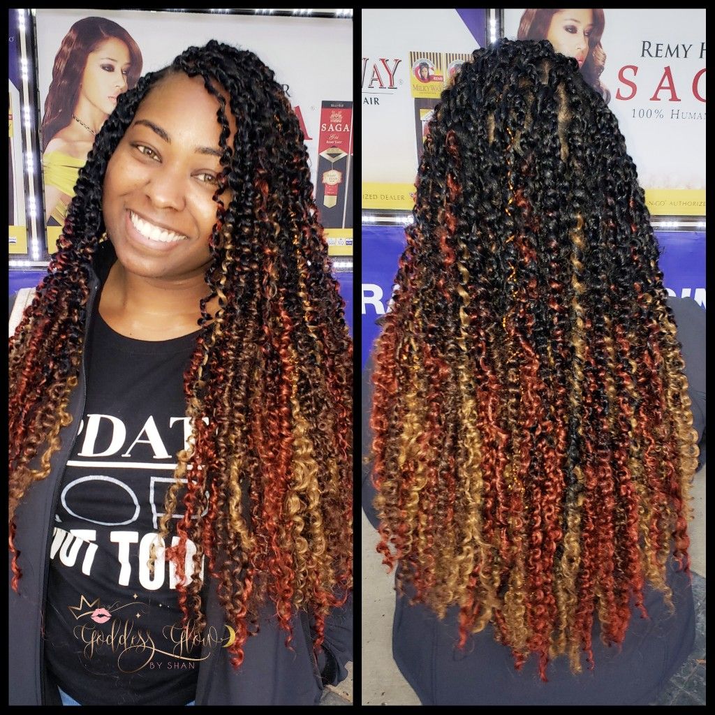 passion twist hairstyle burgundy