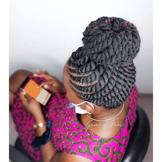 feed-in flat twists ponytail
