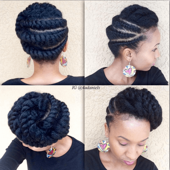 flat twist hairstyles on 4c hair