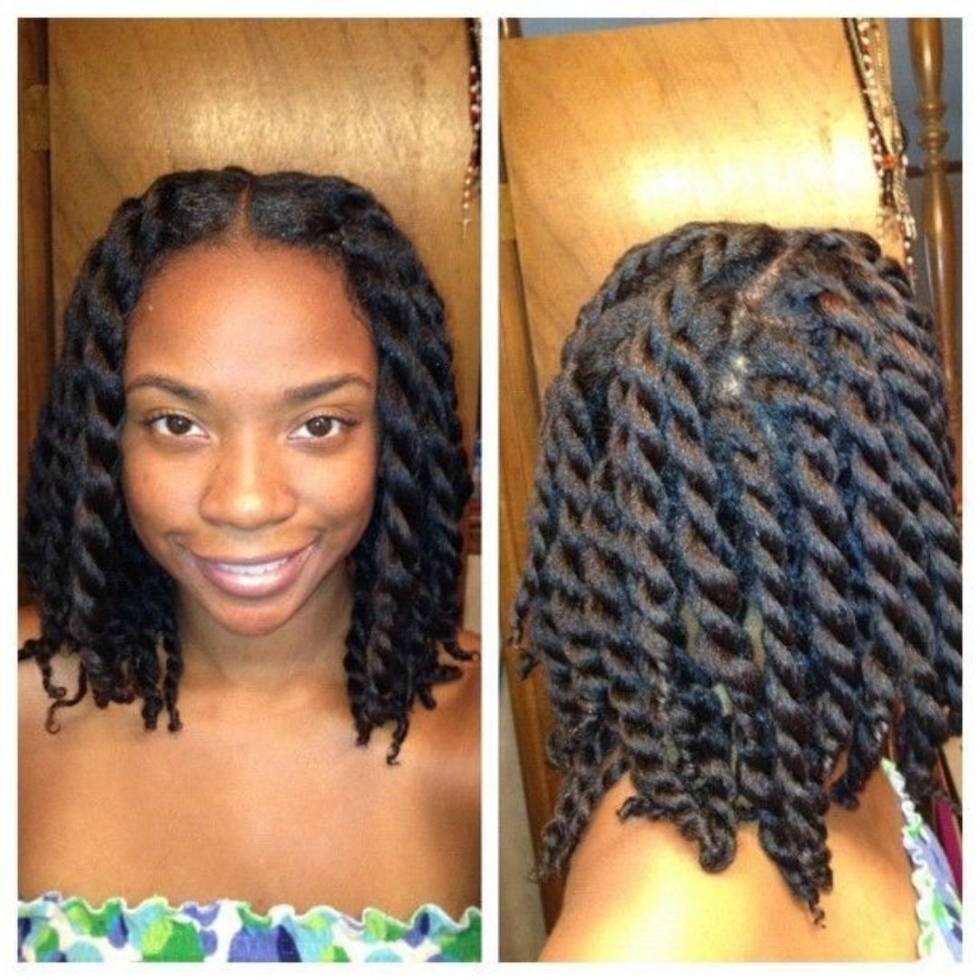 two strand twist on heat stretched hair