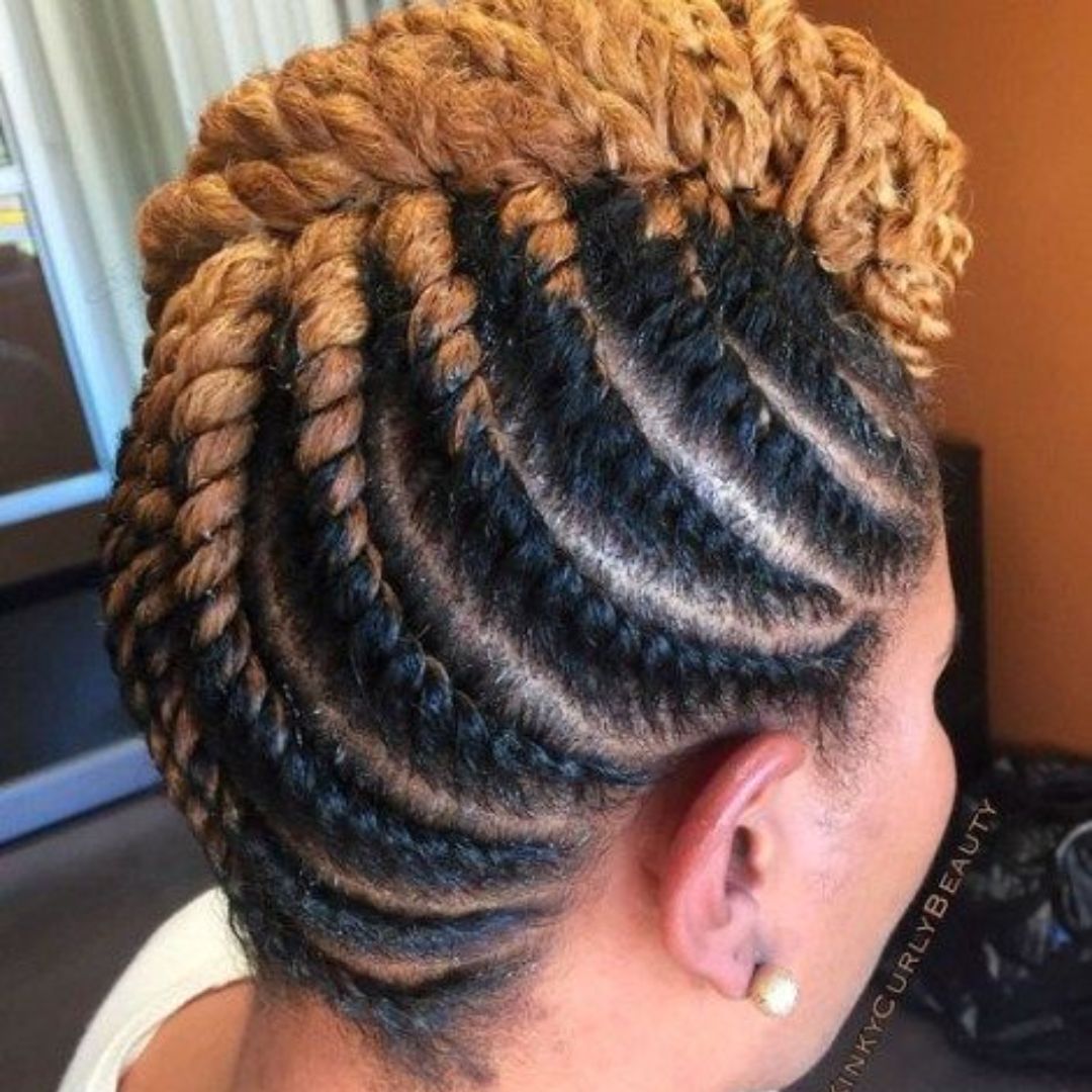 flat twists on colored natural hair 