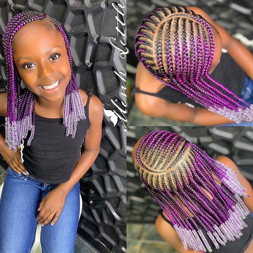 little girl cornrows with beads