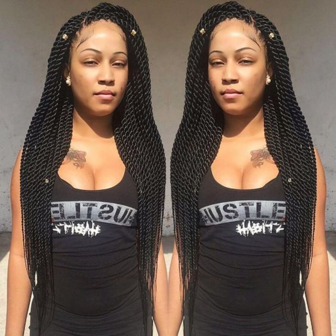 crochet Senegalese Twist on natural hair 