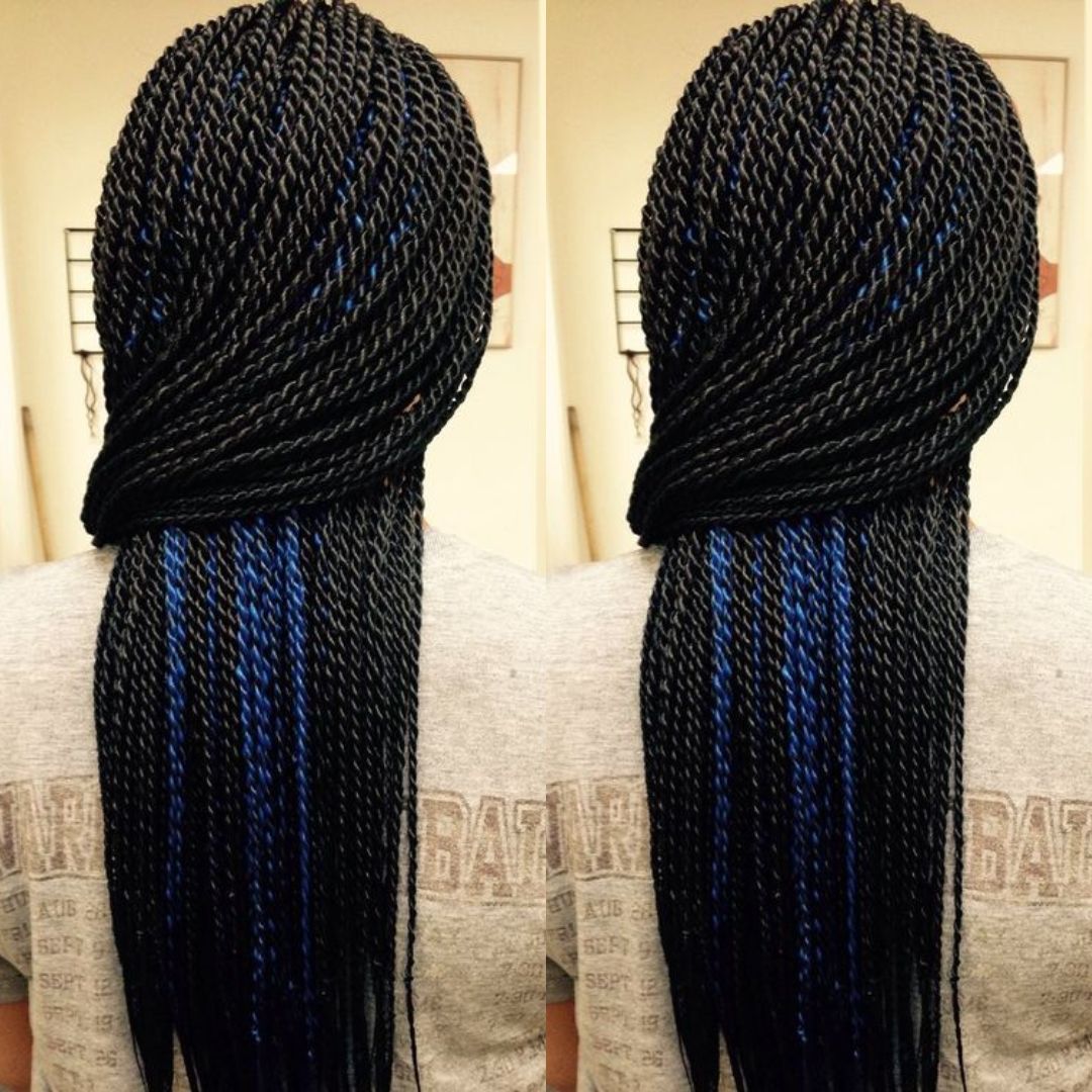 Blue Senegalese Twists