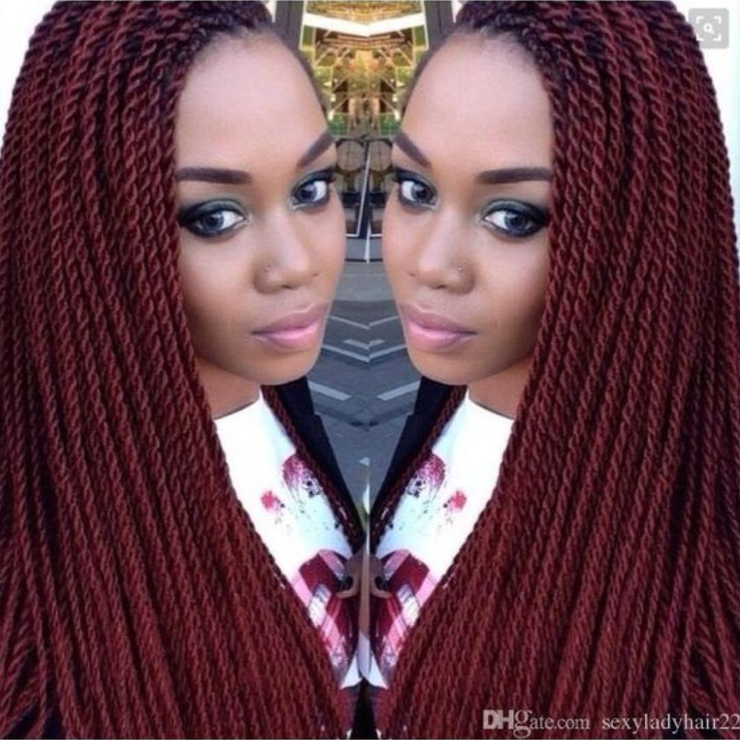 Burgundy Senegalese Twists