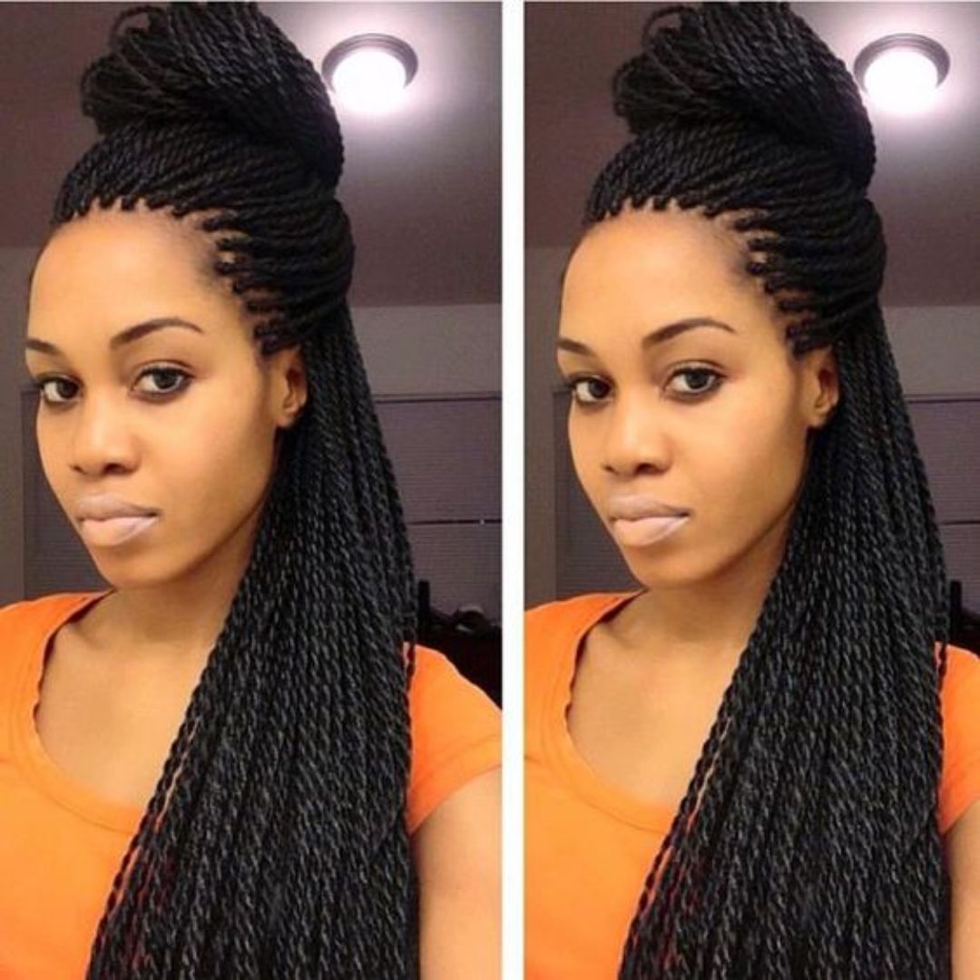 Half-Up Half-Down Senegalese Twists