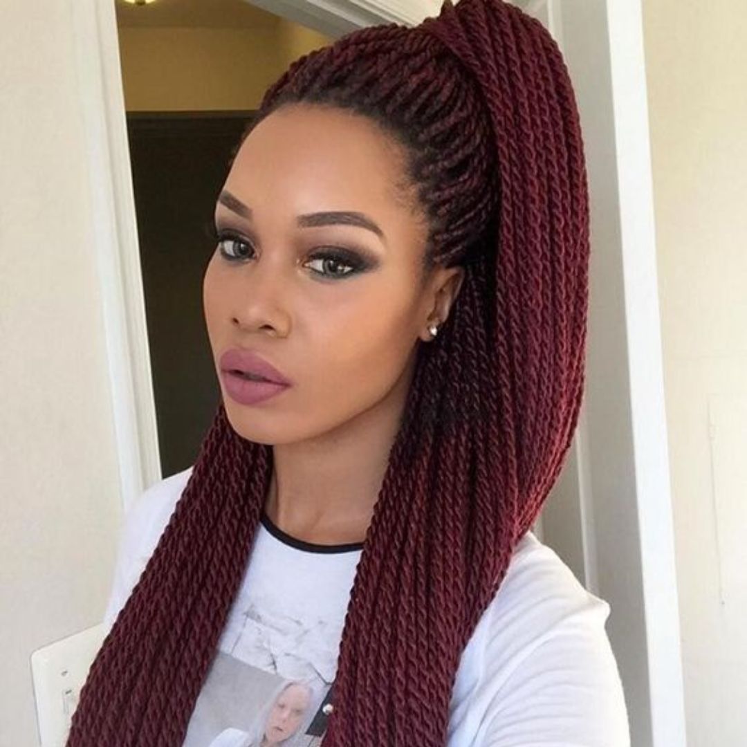 burgundy senegalese twists