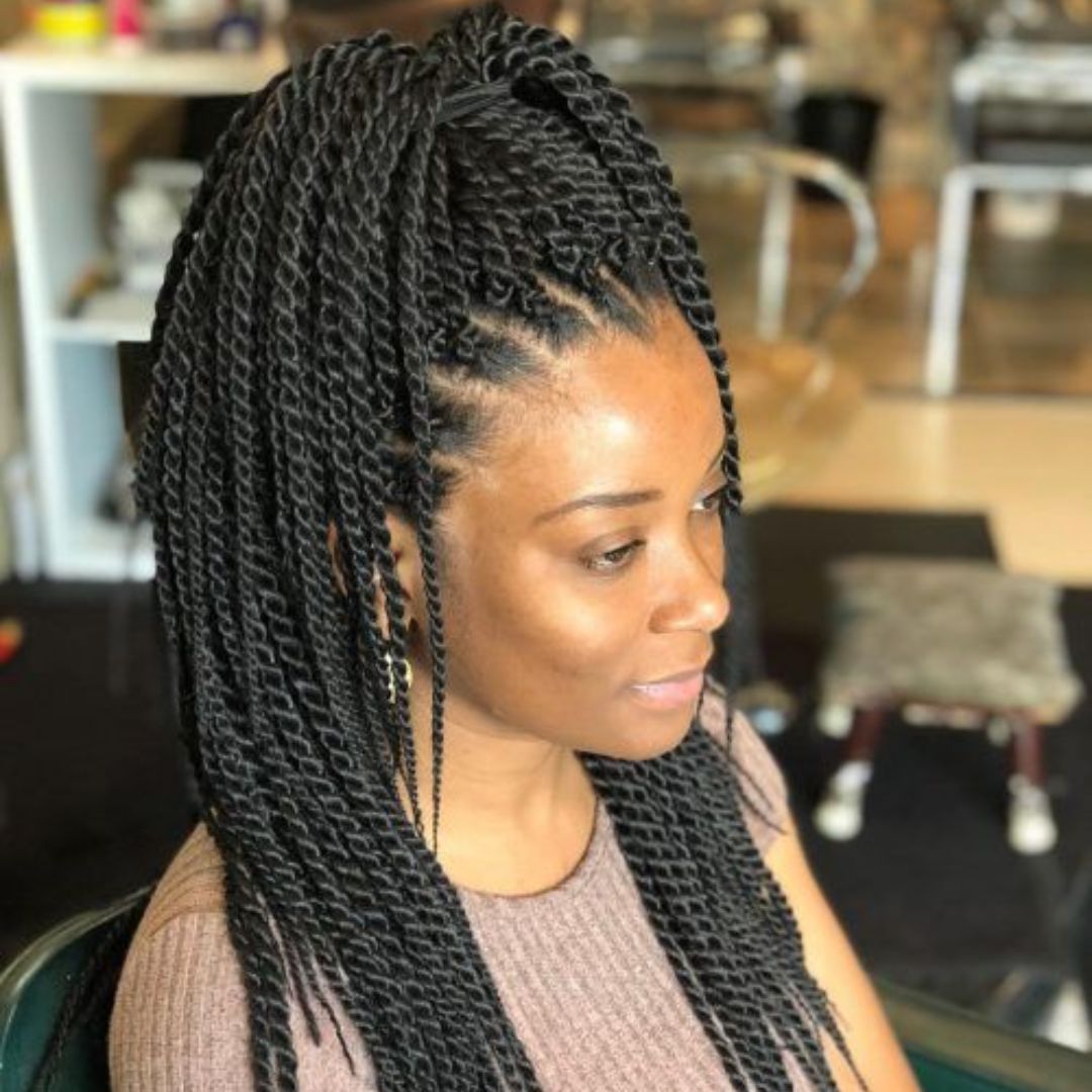 crochet Senegalese Twist on natural hair 