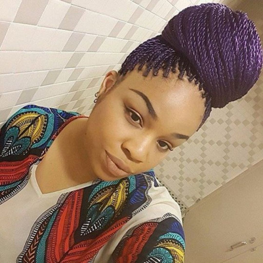 Purple Senegalese twists