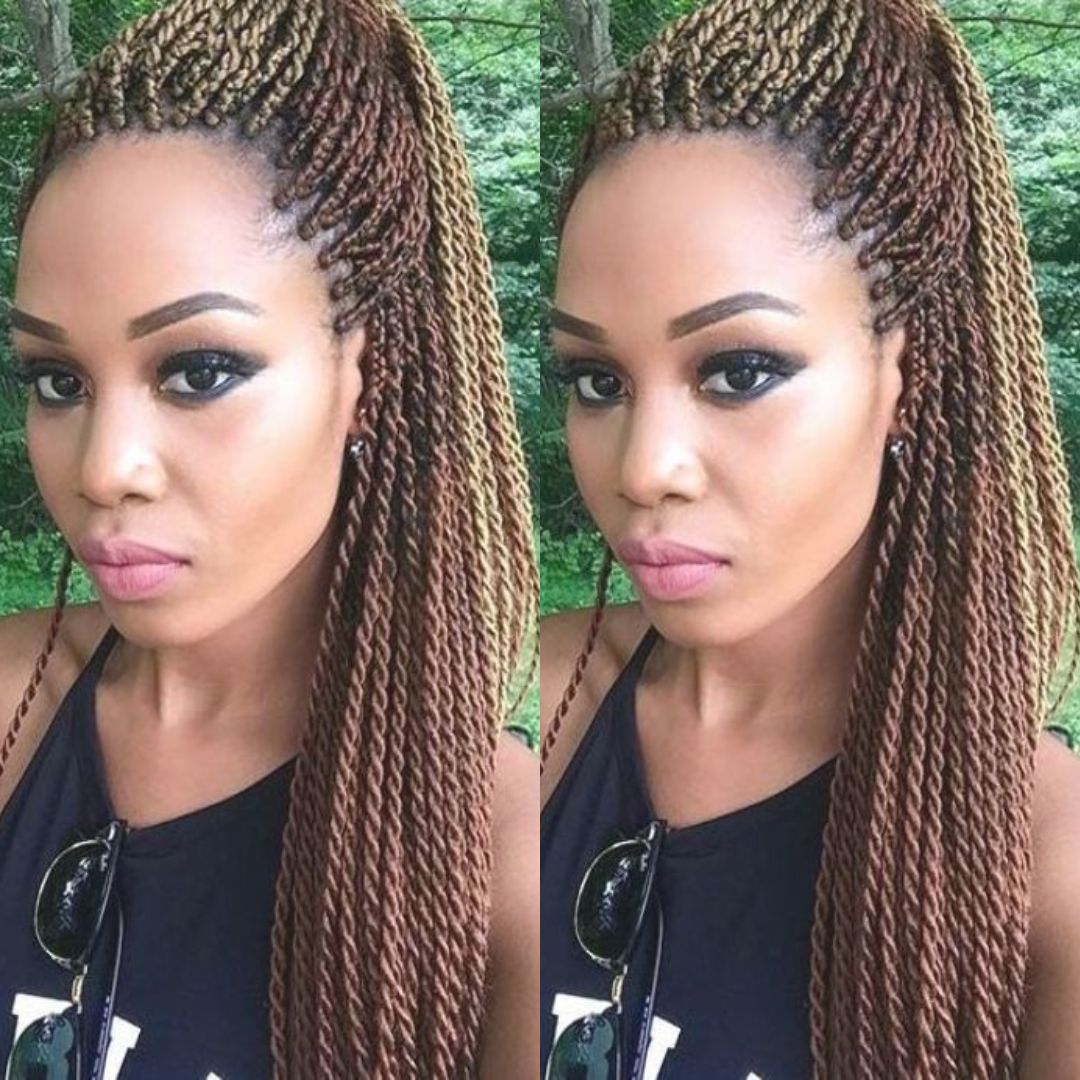 Senegalese twists on natural hair