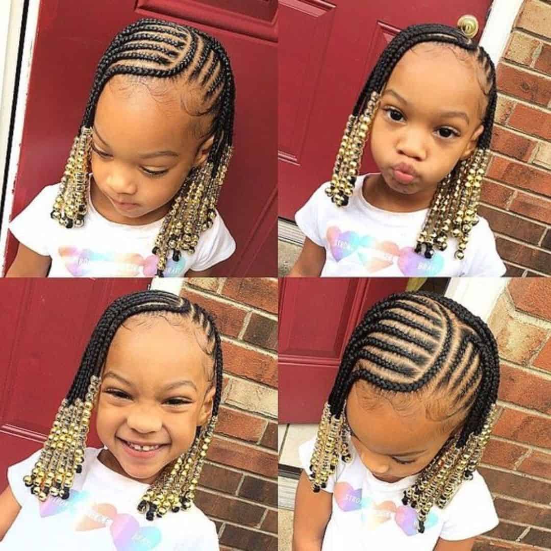 40 Beaded Cornrows Hairstyles for Kids and Tweens in 2023 - Coils and Glory