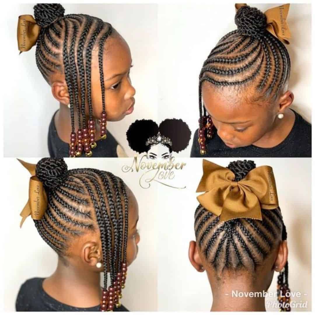 Braided Cornrows With Bangs on Little Girls