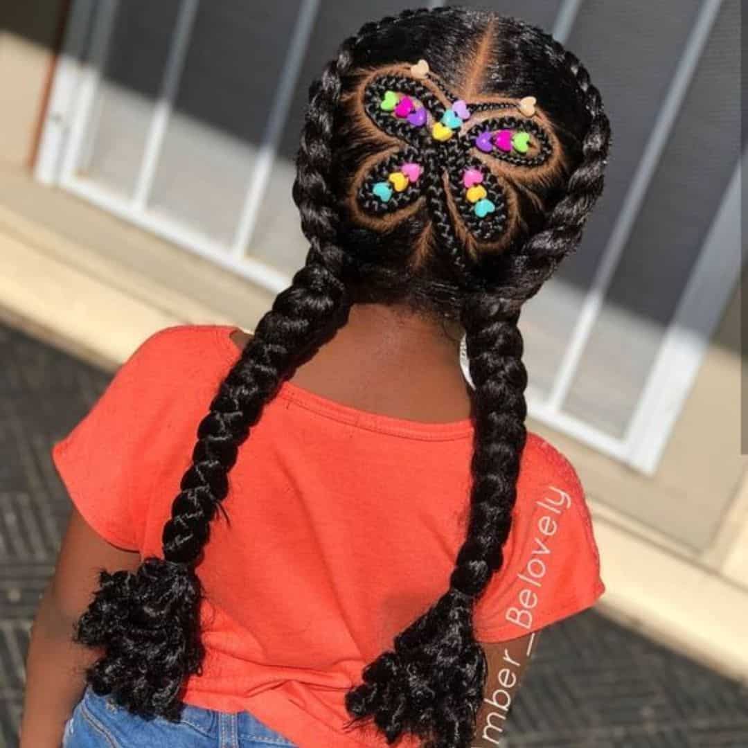 little black girl cornrows with beads