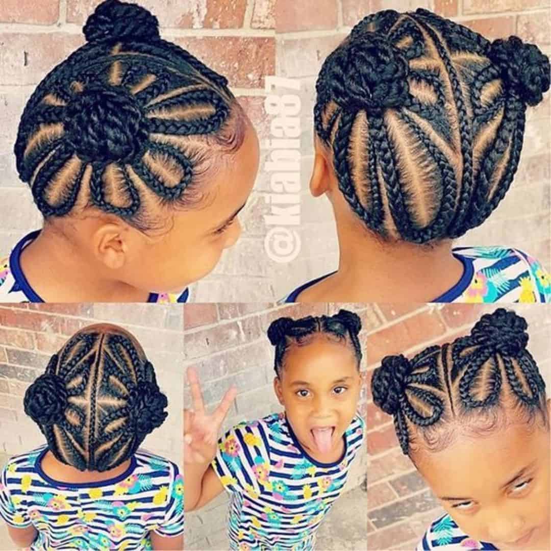 easy braids for little black girl with no extensions