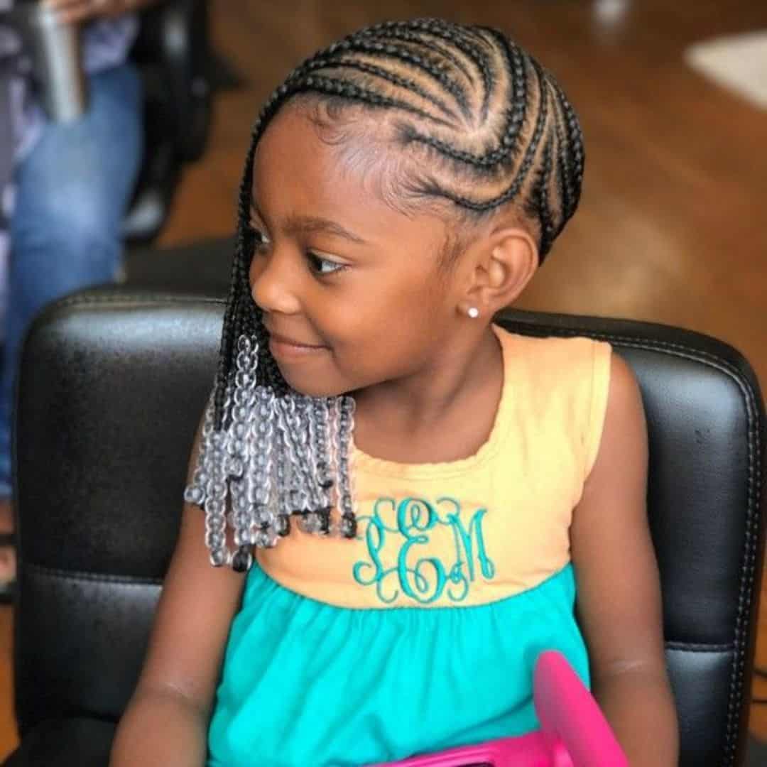 little girl braids with beads short hair