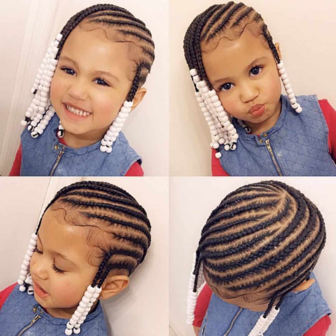 lemonade braids with white beads