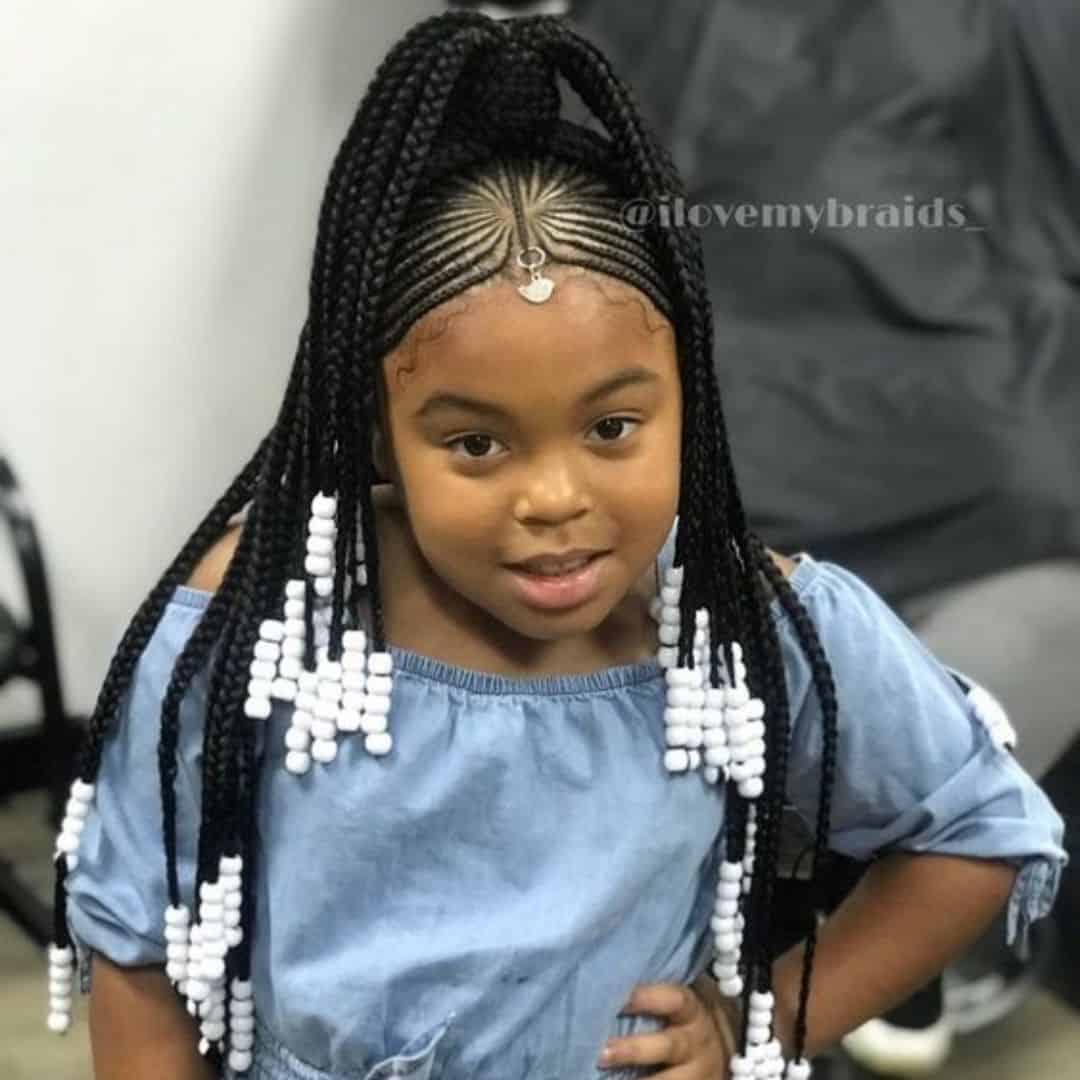 little black girl braids with beads