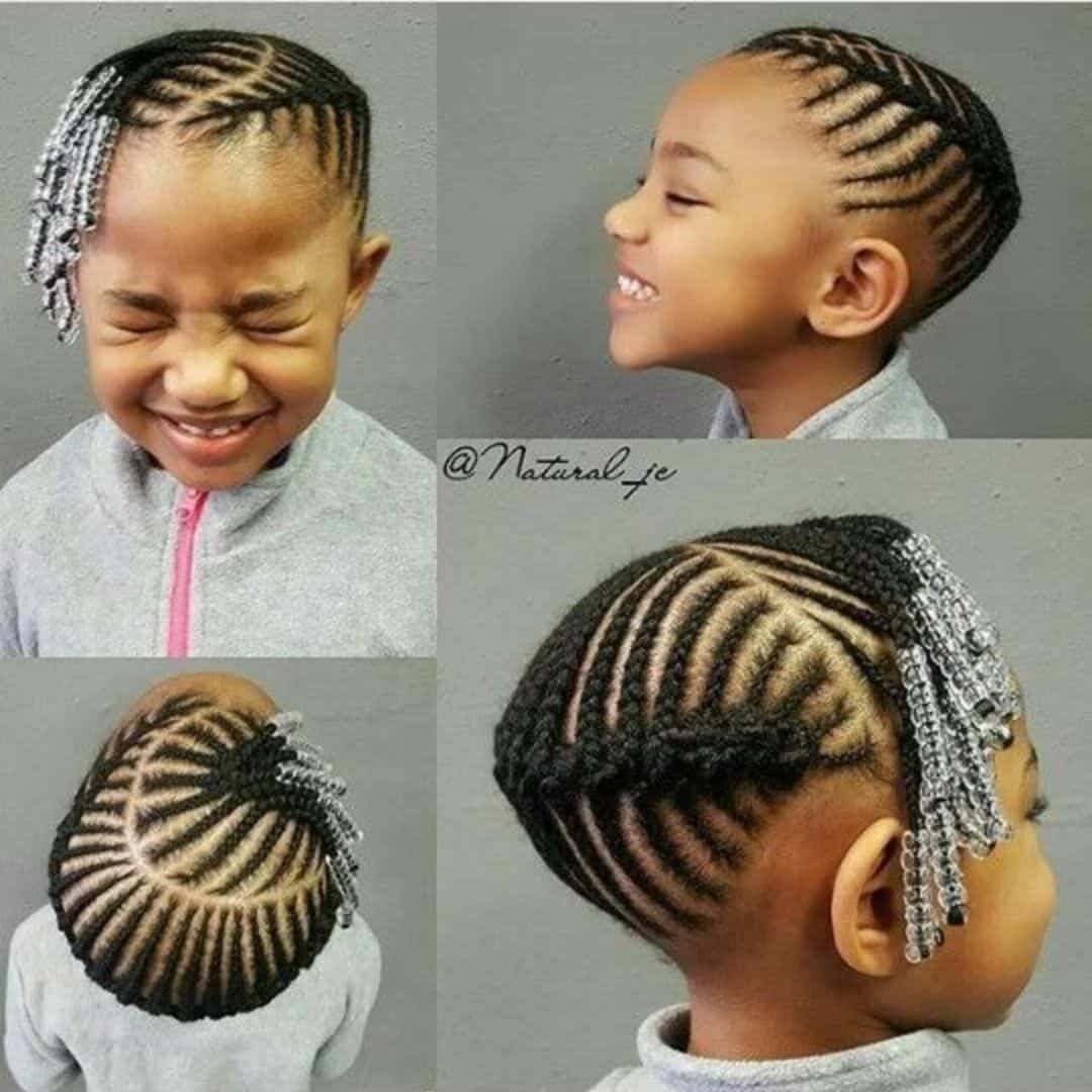 Cornrows on kids with no hair