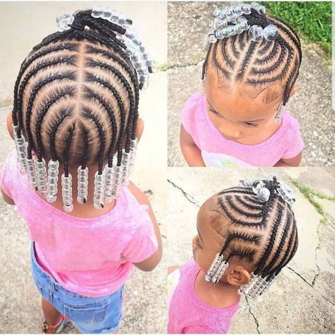 black hairstyles with beads for little girls