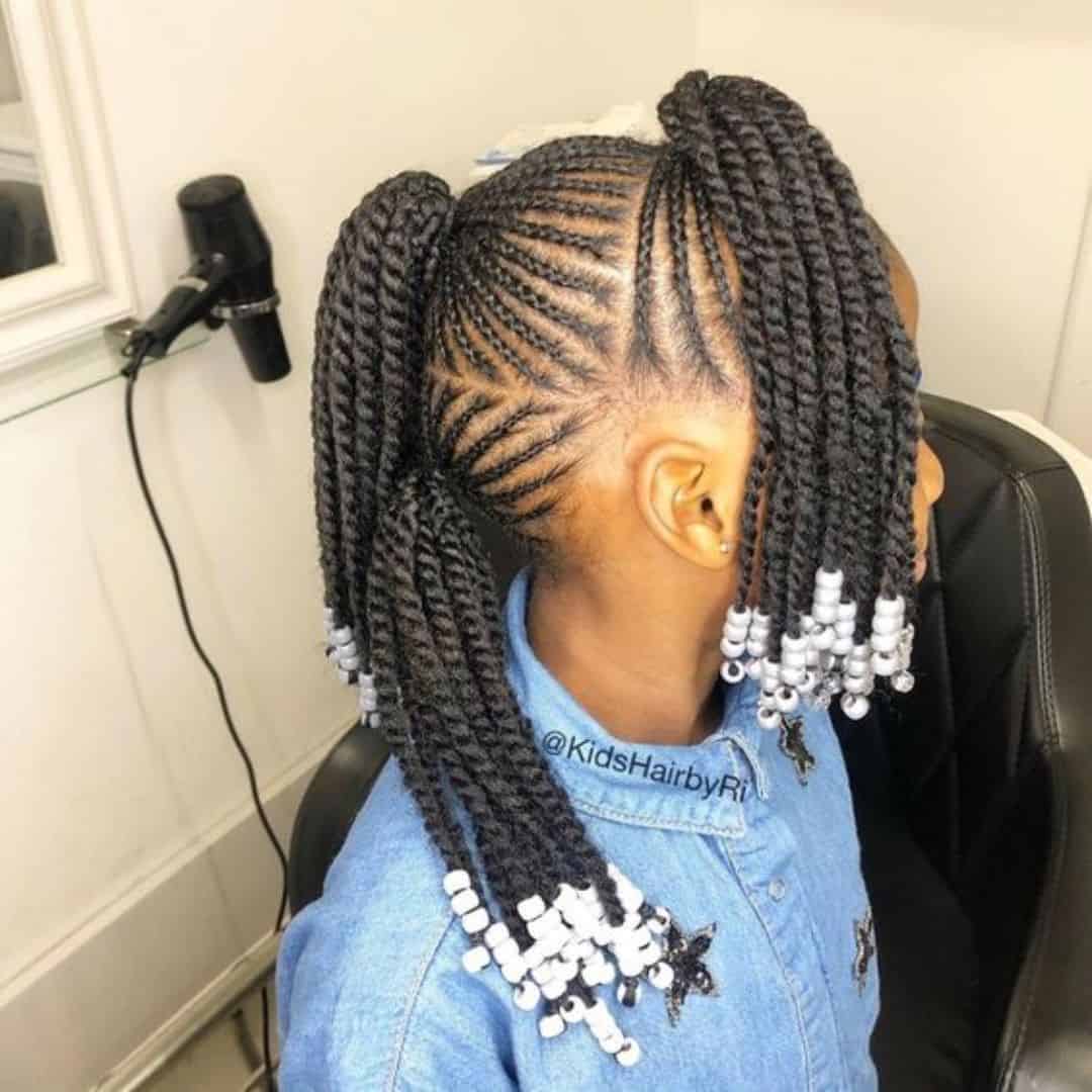 cornrows with beads on black girls