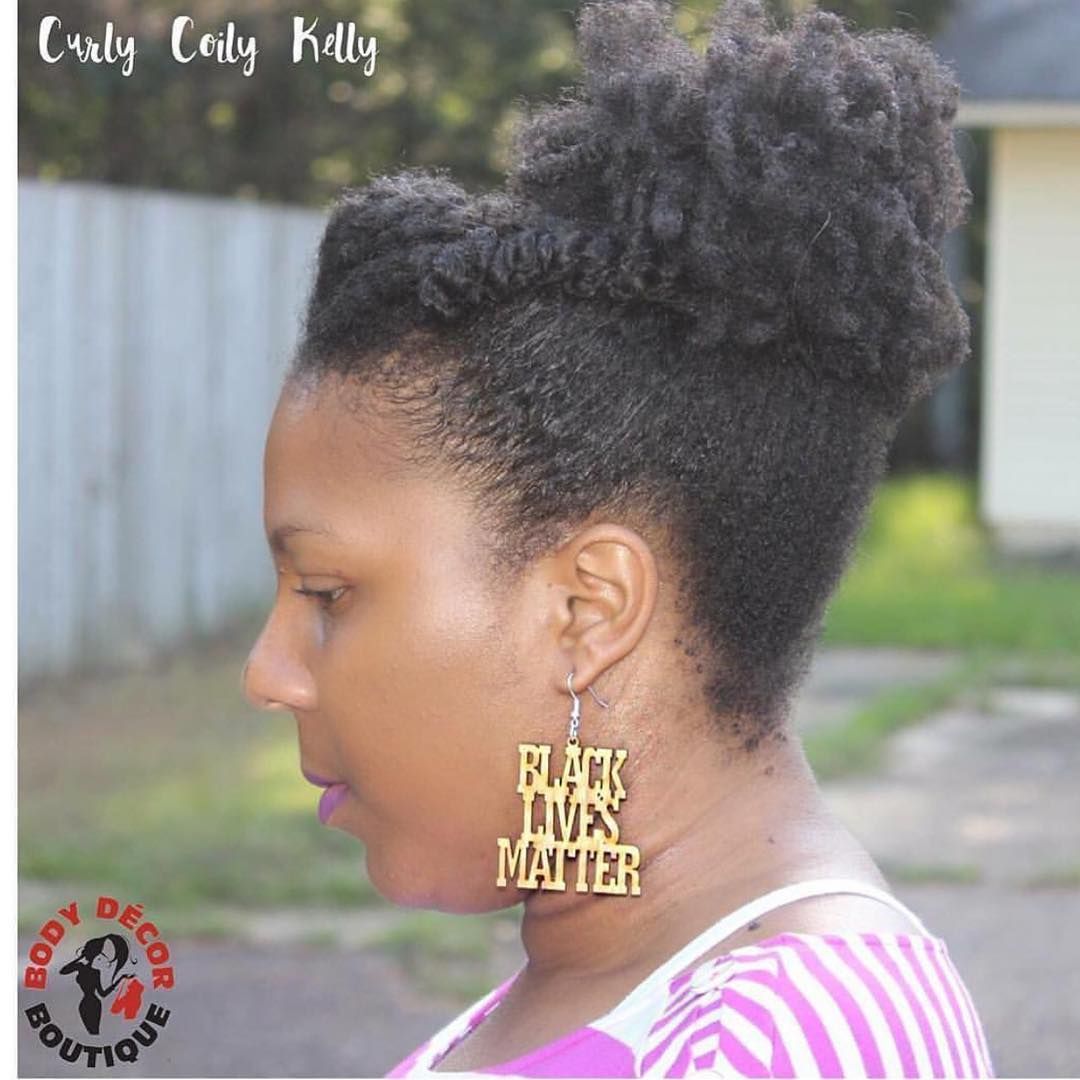 afro puff with bangs