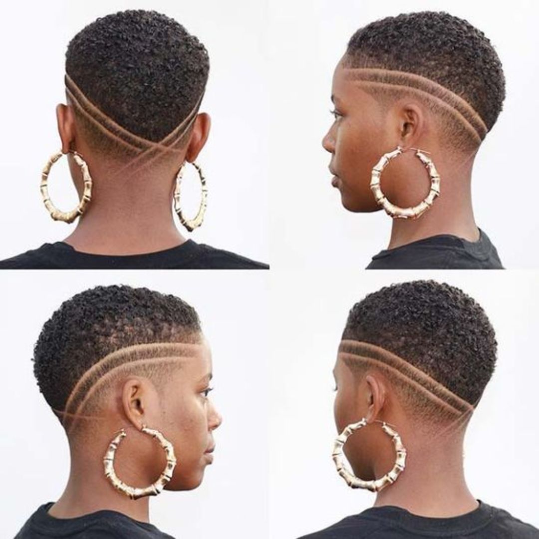 short natural hair cut on black women 