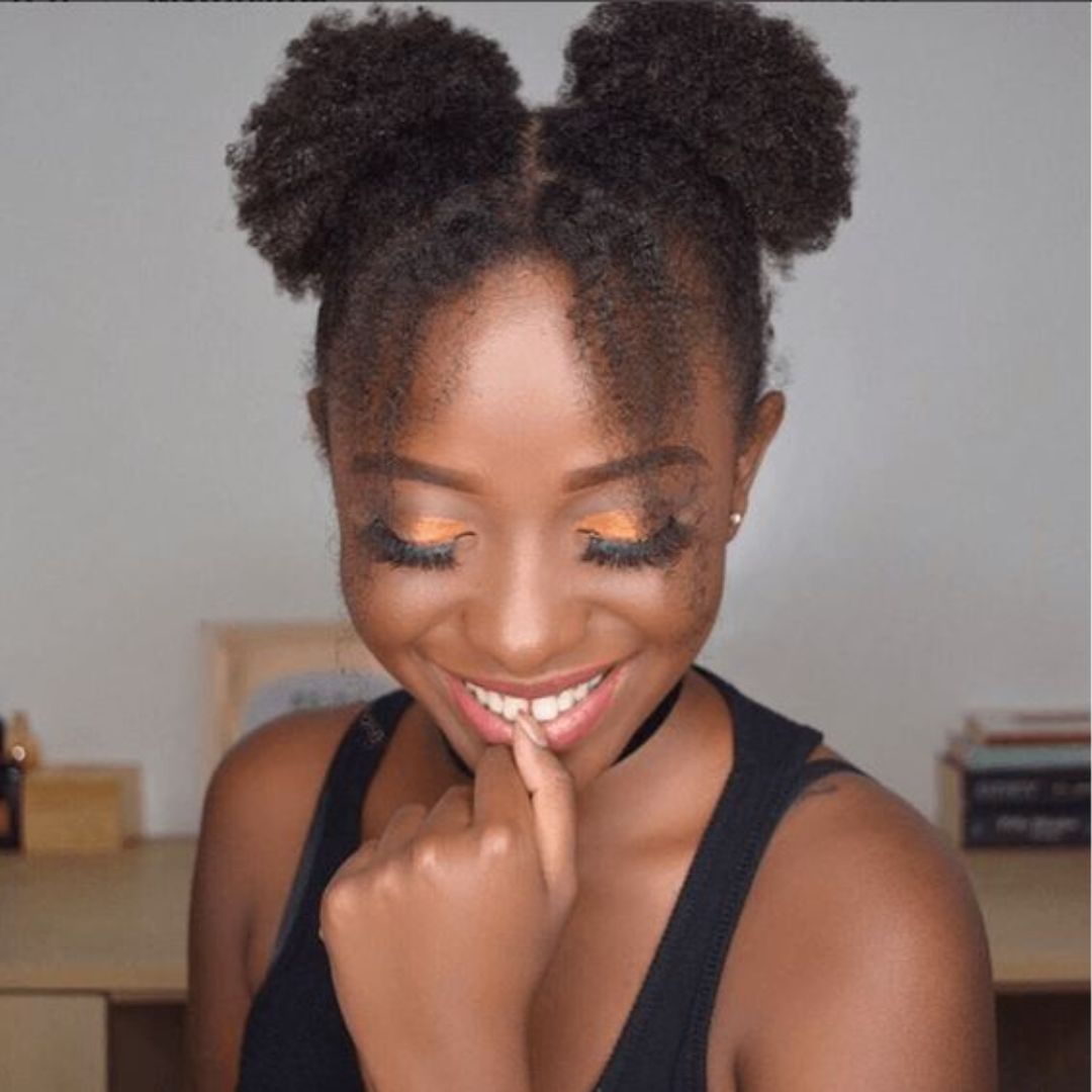 low manipulation hairstyles for short hair with two buns