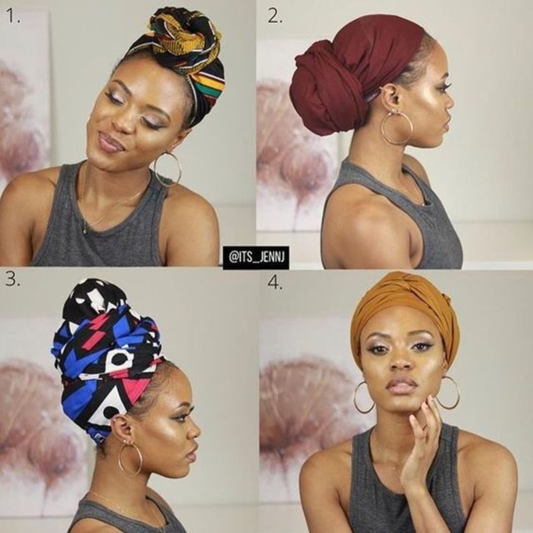 head wrap hairstyle for black women