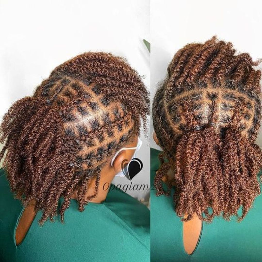 two strand twists on short 4c hair