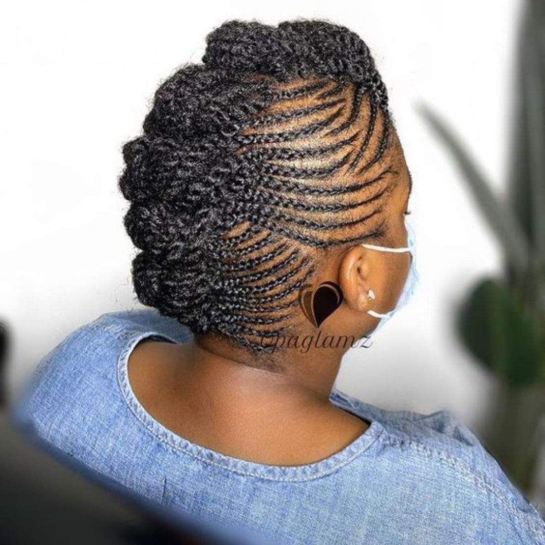 mohawk cornrows on 4c hair