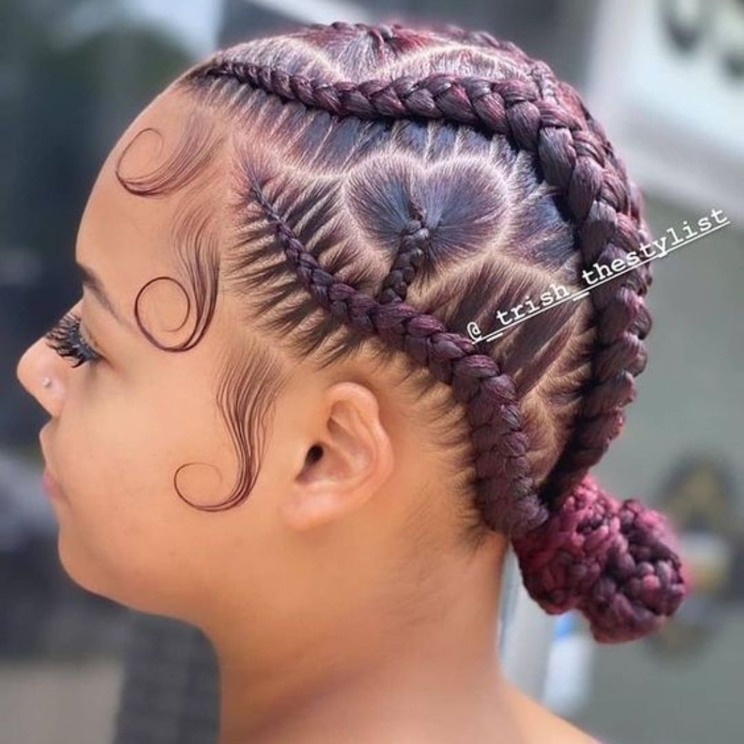 Cornrows with heart part